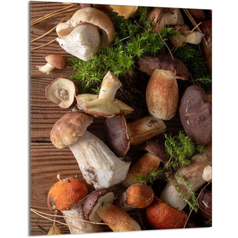 TAGLIERE IN VETRO 40x52 Funghi