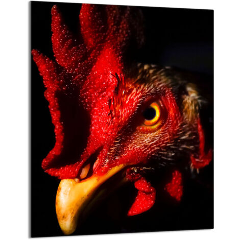 TAGLIERE IN VETRO 40x52 Gallo
