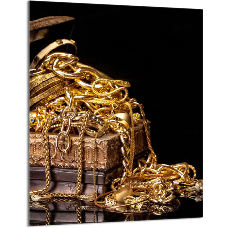 TAGLIERE IN VETRO 40x52 Oro