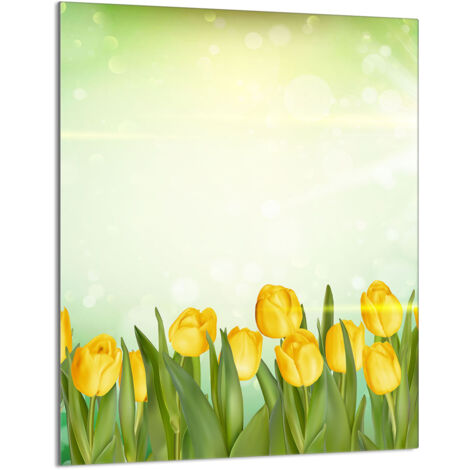 TAGLIERE IN VETRO 40x52 Tulipani