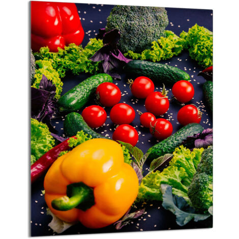 TAGLIERE IN VETRO 40x52 Verdure