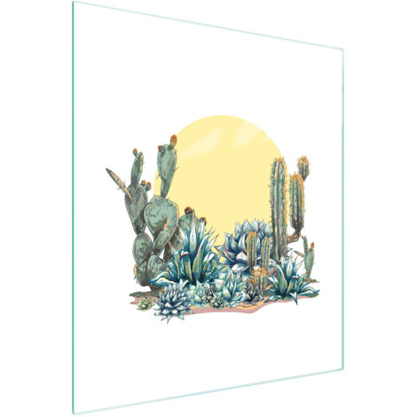 TAGLIERE IN VETRO 45x52 CACTUS