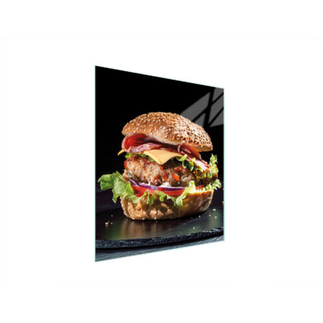 TAGLIERE IN VETRO 45x52 HAMBURGER
