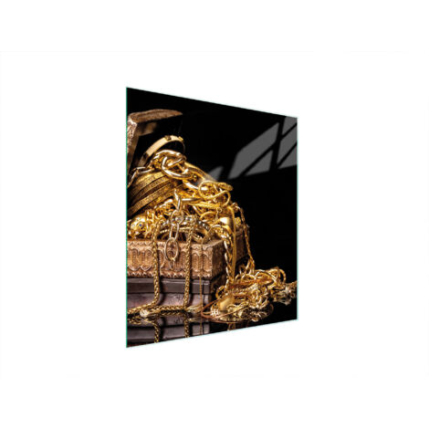 TAGLIERE IN VETRO 45x52 ORO