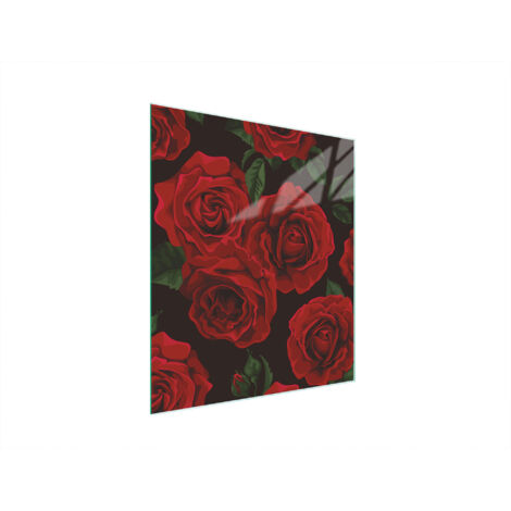 TAGLIERE IN VETRO 45x52 ROSE