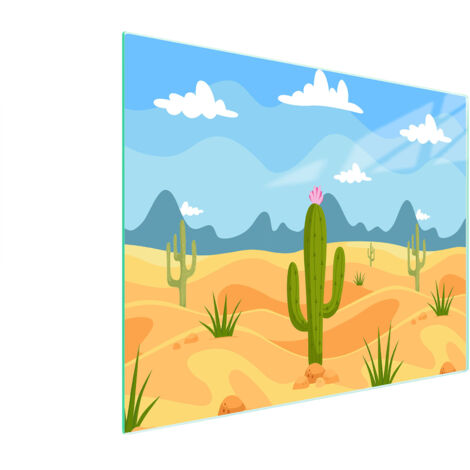 TAGLIERE IN VETRO 52x30 CACTUS