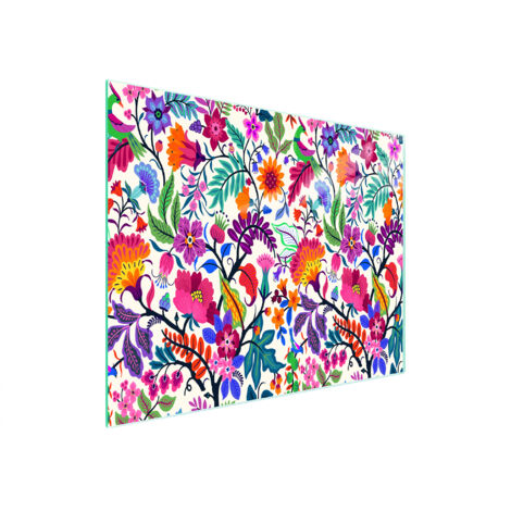 TAGLIERE IN VETRO 52x30 FIORI