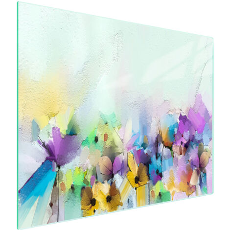 TAGLIERE IN VETRO 52x30 FIORI