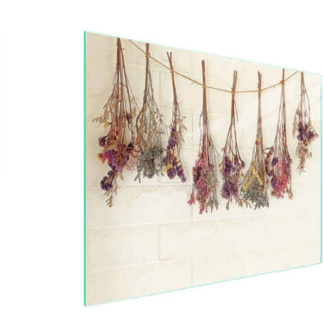 TAGLIERE IN VETRO 52x30 FIORI