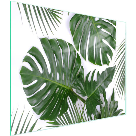 TAGLIERE IN VETRO 52x30 MONSTERA