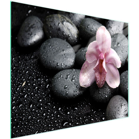 TAGLIERE IN VETRO 52x30 ORCHIDEA