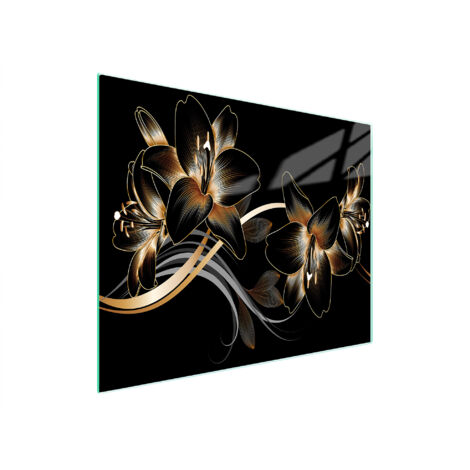 TAGLIERE IN VETRO 52x30 ORCHIDEA