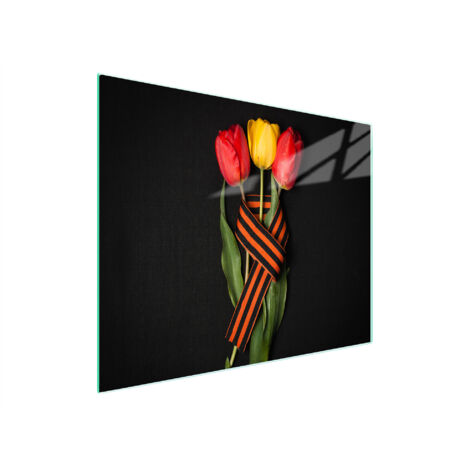 TAGLIERE IN VETRO 52x30 ROSE