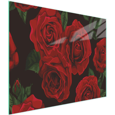 TAGLIERE IN VETRO 52x30 ROSE