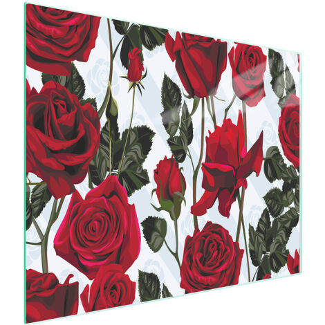 TAGLIERE IN VETRO 52x30 ROSE