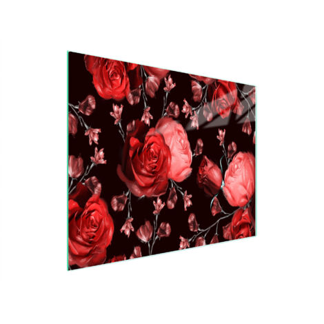 TAGLIERE IN VETRO 52x30 ROSE