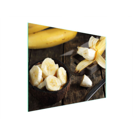 TAGLIERE IN VETRO 52x40 BANANA