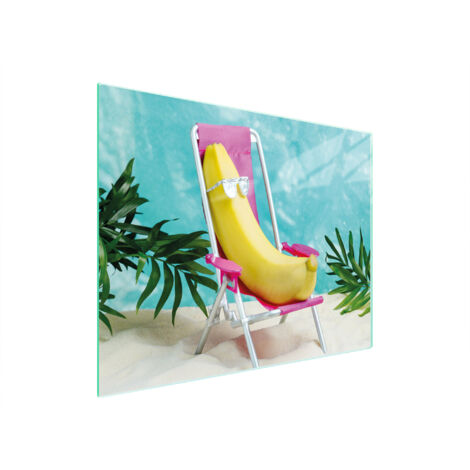 TAGLIERE IN VETRO 52x40 BANANA