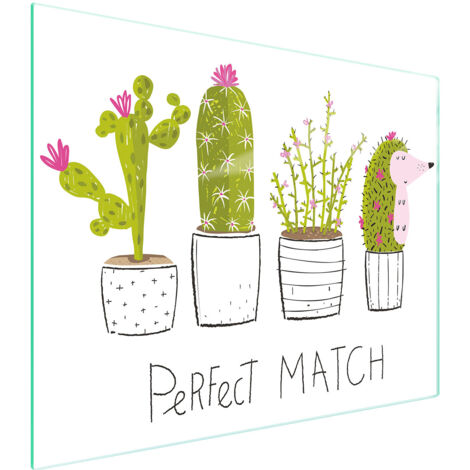 TAGLIERE IN VETRO 52x40 CACTUS