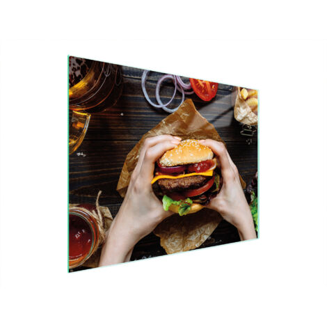 TAGLIERE IN VETRO 52x40 HAMBURGER