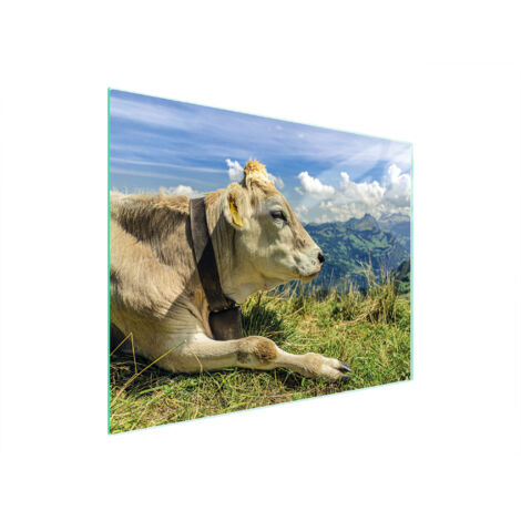 TAGLIERE IN VETRO 52x40 MUCCA