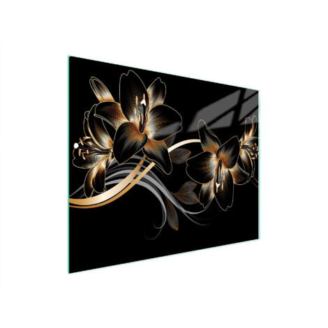 TAGLIERE IN VETRO 52x40 ORCHIDEA
