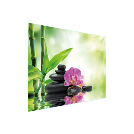 TAGLIERE IN VETRO 52x40 ORCHIDEA