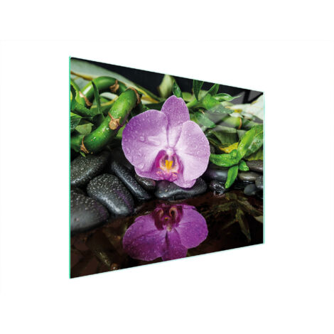 TAGLIERE IN VETRO 52x40 ORCHIDEA