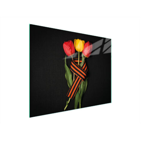 TAGLIERE IN VETRO 52x40 ROSE