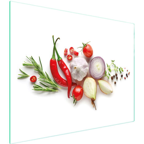 TAGLIERE IN VETRO 52x40 VERDURE