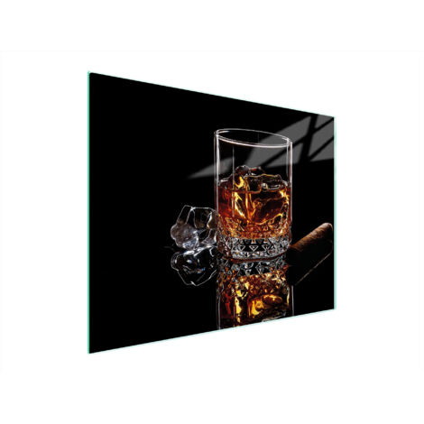 TAGLIERE IN VETRO 52x40 WHISKY