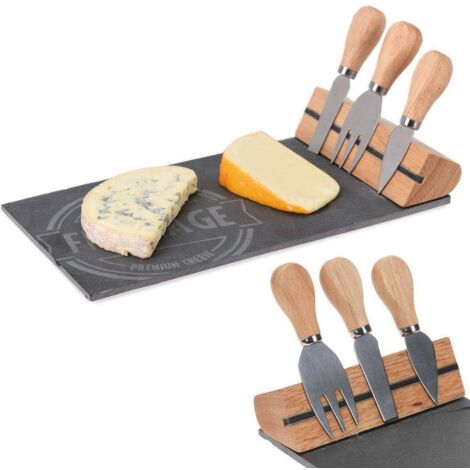 Tagliere per formaggi in pietra + accessori 4 pezzi ORION 128015