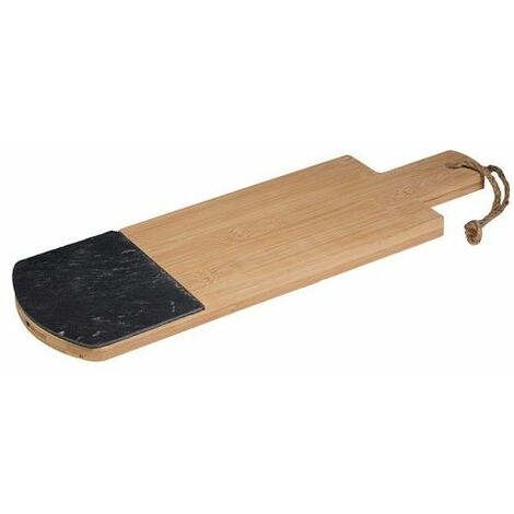Tagliere Rettangolare con Manico 37X19X2 Cm in Legno/Ardesia