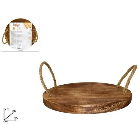 TAGLIERE TONDO LEGNO CM.25 CON MANICI CO RDA