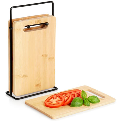 TAGLIERI IN BAMBÙ CON SUPPORTO, SET DA 5, PICCOLI ACCESSORI DA CUCINA