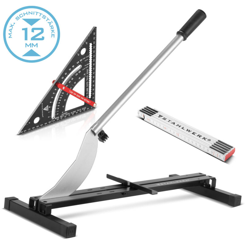 Taglierina per laminati STAHLWERK 210 mm in un set con squadra e riga pieghevole