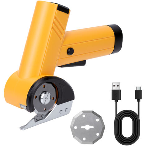 Taglierina rotativa elettrica universale da 4,2 V con lame, senza fili, per fai da te/carta/cartone/pelle/tappeti/piante in vaso/plastica/PVC