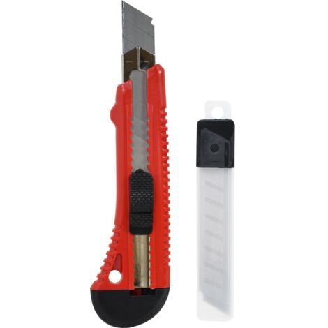 Taglierino in Plastica con Bloccalama e Set 5 Lame di Ricambio