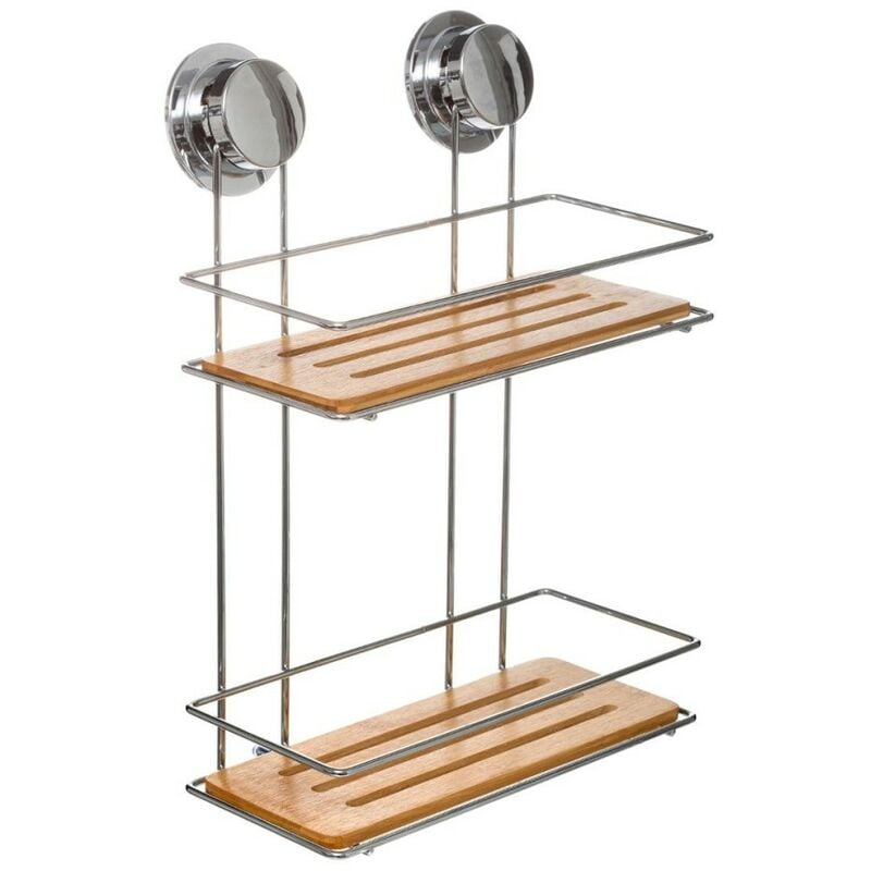 Étagère 2 niveaux Venterra bambou avec ventouse