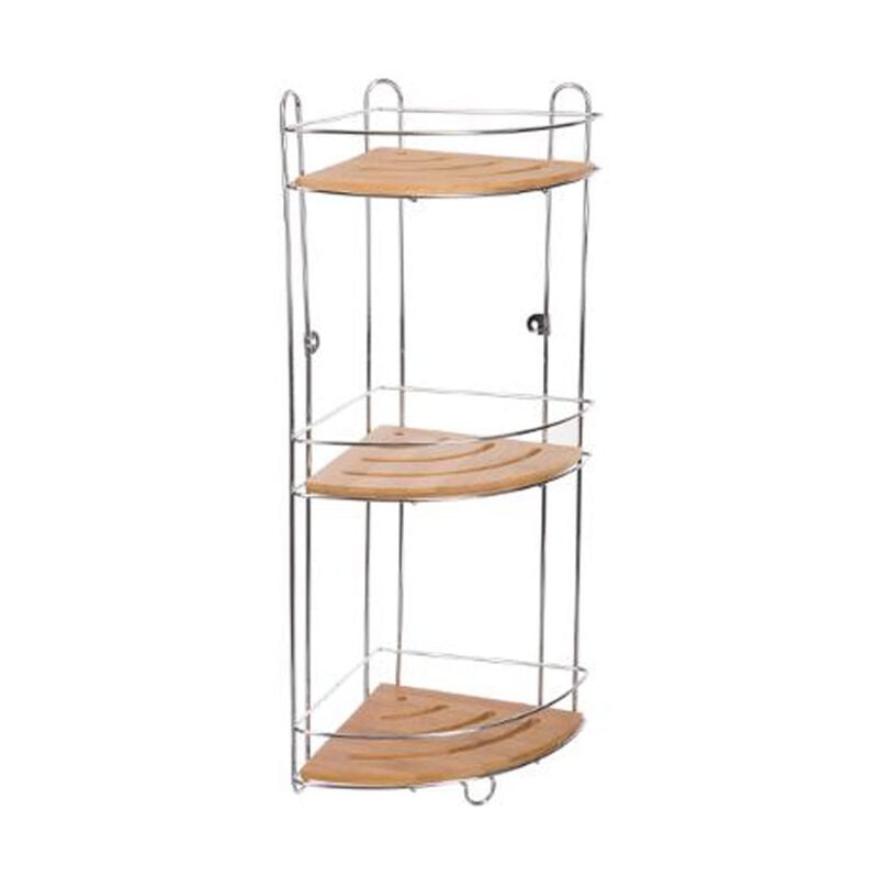 Tagère d'Angle 3 Niveaux 'Venterra' 56cm Naturel