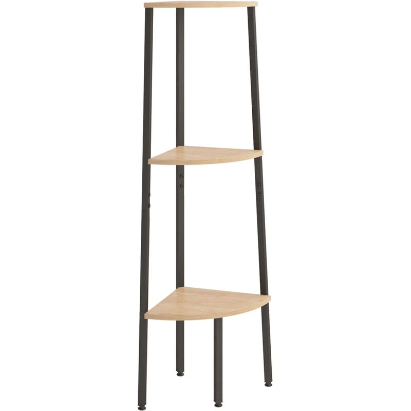 Tagère d'angle à 3 niveaux 45x31x120 cm conception élégante diverses couleurs couleur : Noir brun clair