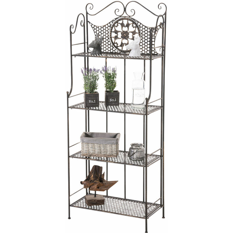 Conception rustique élémentaire en métal robuste avec 4 étagères différentes de couleurs colore : Bronze