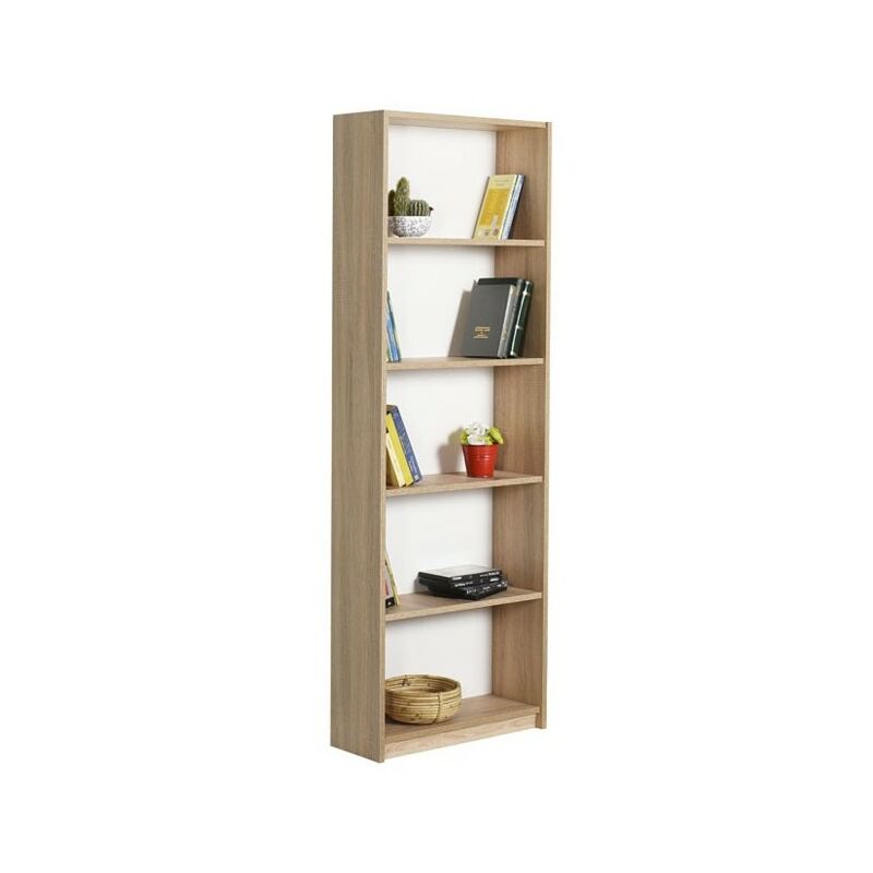 etagere bibliotheque 5 etageres couleur sonoma cm 58x23xh.170