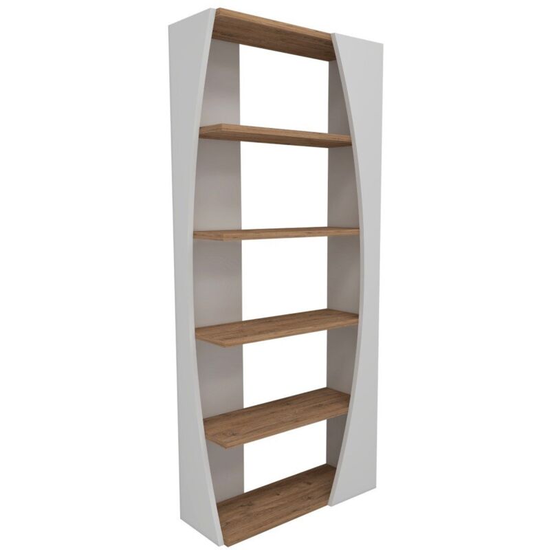 Cotecosy - Etagère en aggloméré effet pin et blanc Selge