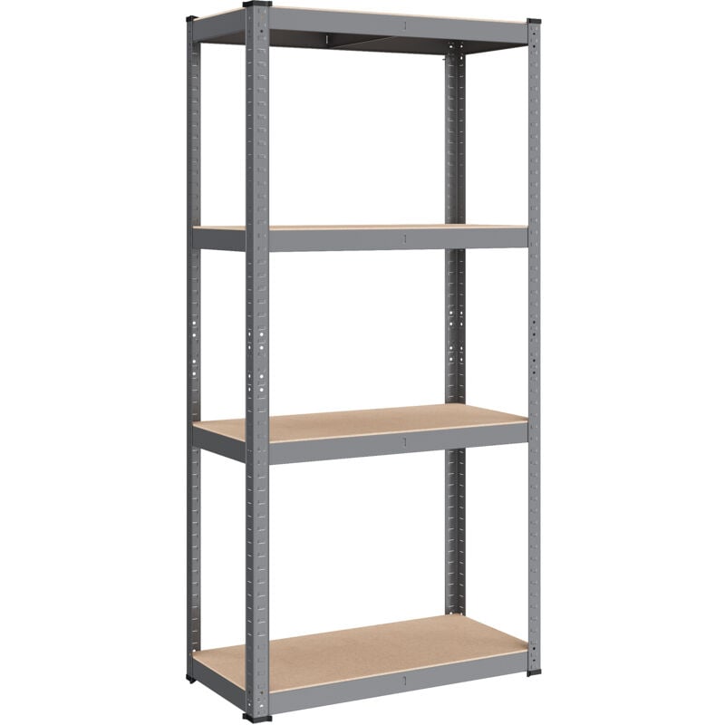 Songmics - tagère Charge Lourde à 4 Niveaux, Meuble de Rangement en Acier, Montage sans Vis, Étagère de Garage, Capacité 520 kg, 40 x 80 x 160 cm,