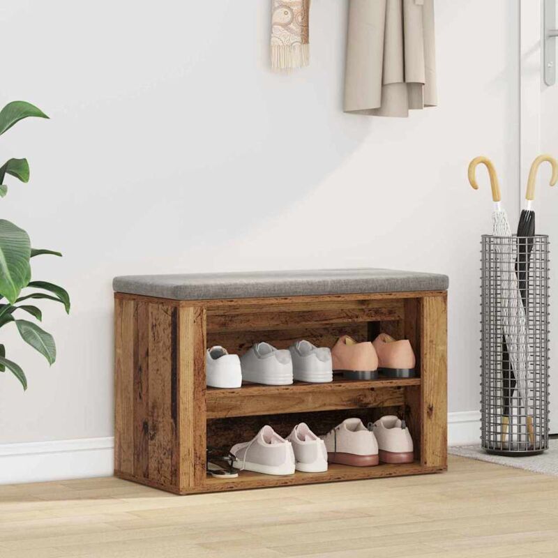 Rack à chaussures Bois ancien 75 x 35 x 45 cm Bois d'ingénierie vidaXL