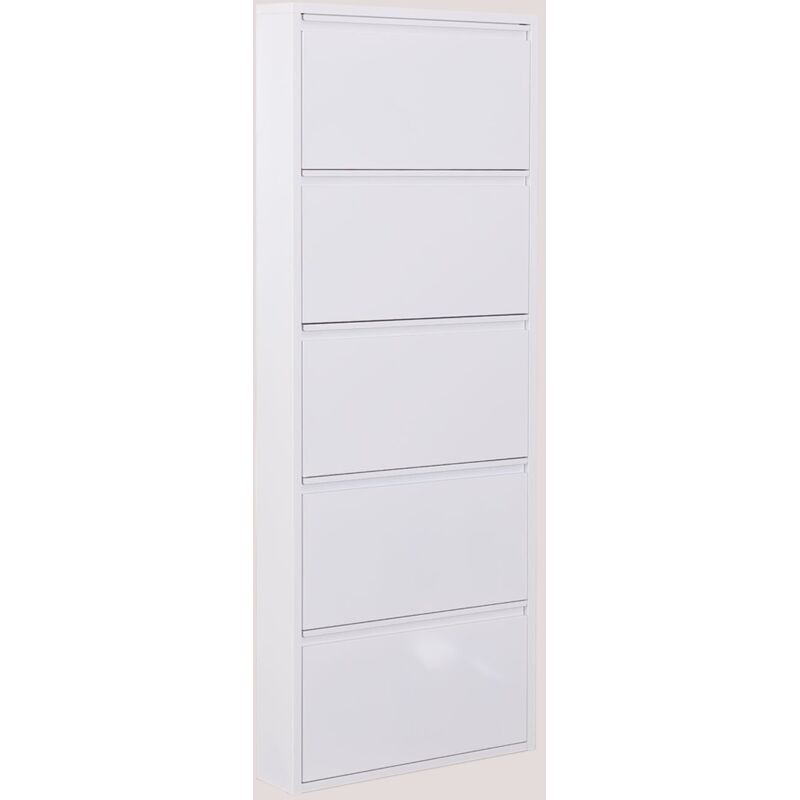 Sklum - tagère à chaussures en acier Logan Blanc