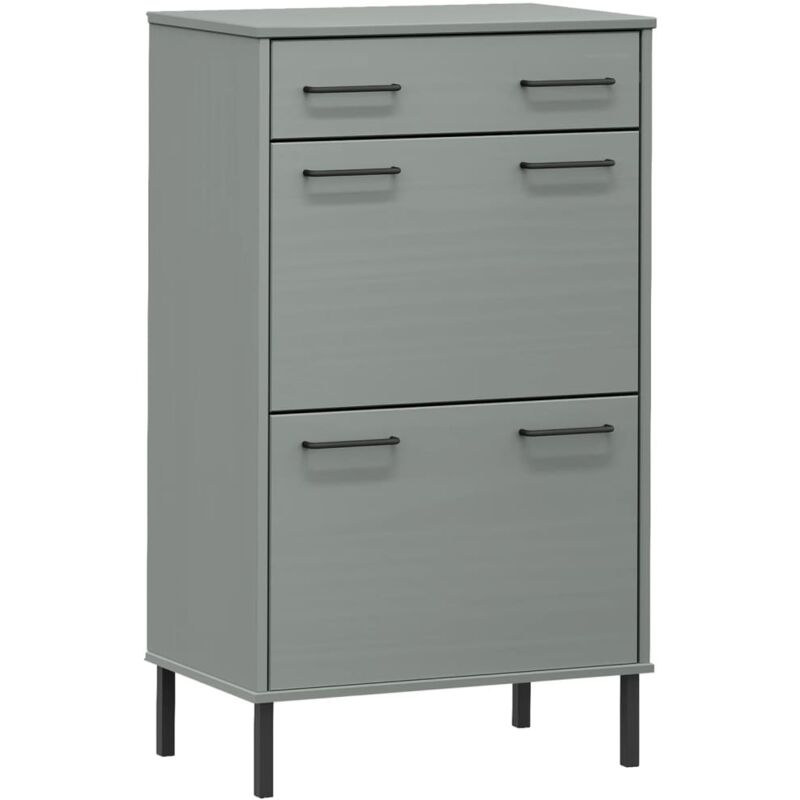 Vidaxl - tagère à chaussures et pieds en métal Gris Bois de pin oslo