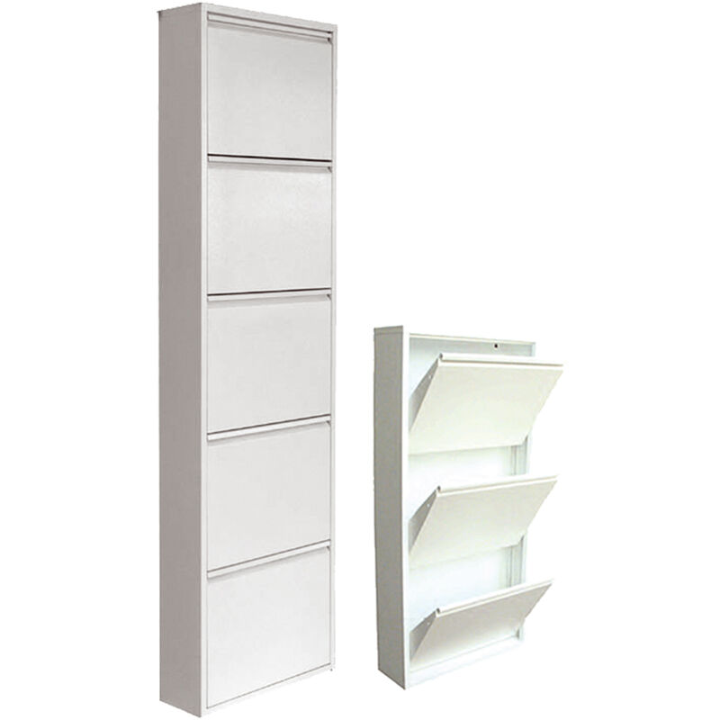 Prometal - tagère à Chaussures 'Flip-up' 5 Portes - 50 x 15 x 169 Cm