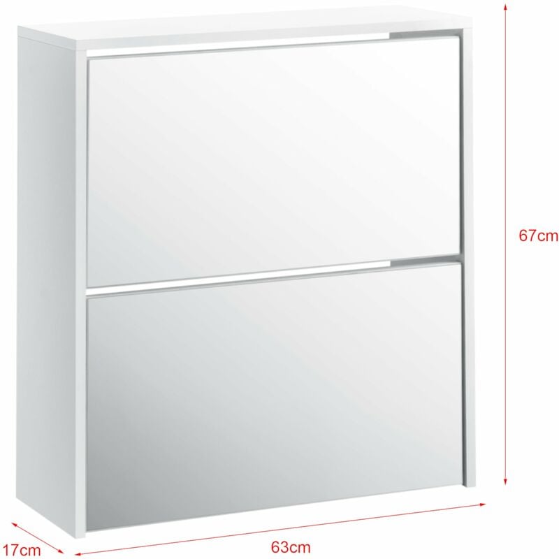 Helloshop26 - tagère à chaussures meuble de rangement 67 cm blanc